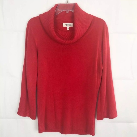 Sherry Taylor Sweaters - Sherry Taylor Cowl Neck Bell Sleeves Red Sweater Size 2XL EUC